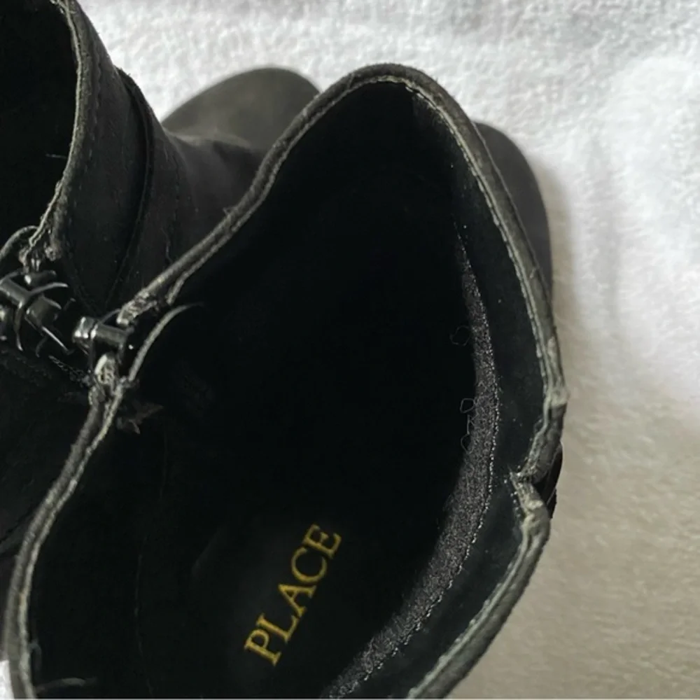 Place Shoes Boots Girls‎ Size 1 Black Side Zip